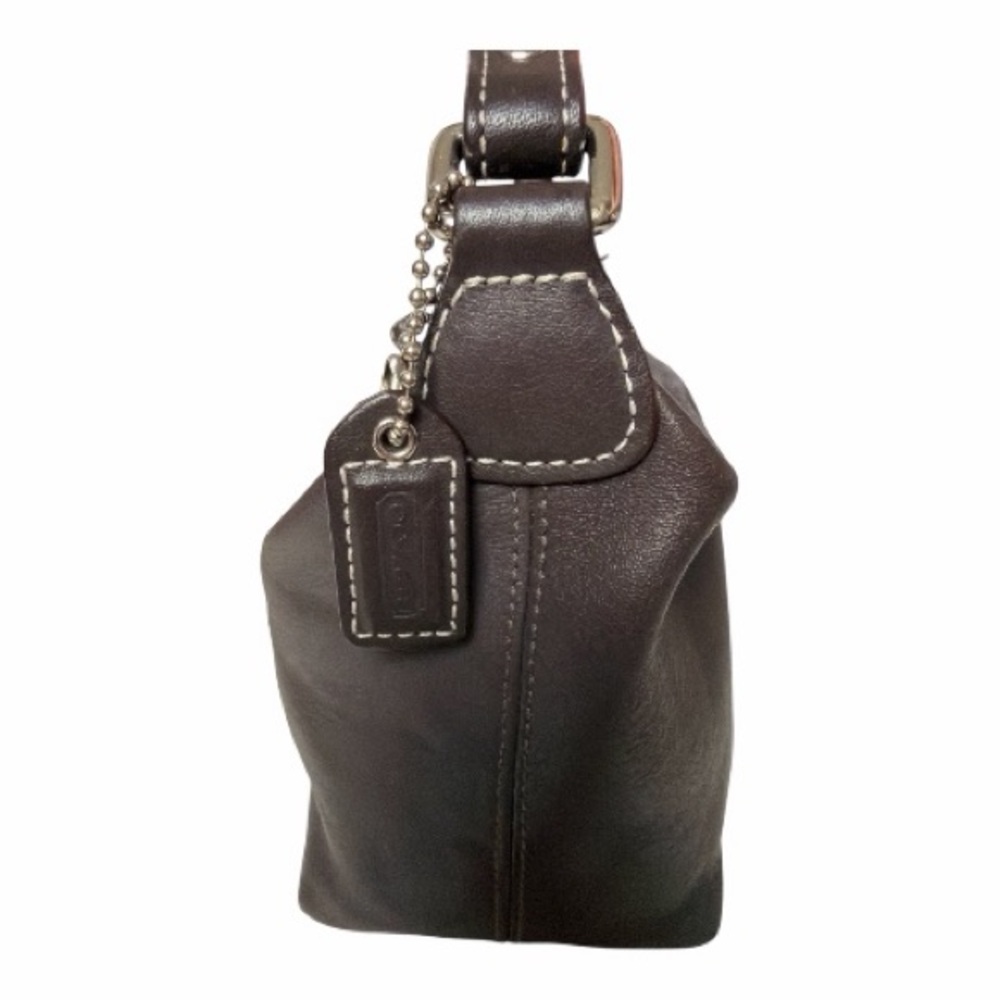 Coach Mini Leather Pouchet Bag Brown Y2K - Picture 3 of 12